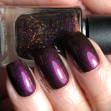 Winter Morn - purple - red - orange multichrome with a smattering of tiny gold holo glitter