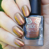 Gingerbread Man – An aurora shimmer that shifts from a reddish brown to a pretty gold