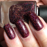 And My Axe 2.0 - inspired by Gimli. This polish has a deep brown jelly base full of super holo copper microglitter