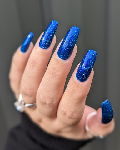 Sapphire Icicles - sapphire blue base with sparkly holographic micro flakes