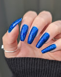 Sapphire Icicles - sapphire blue base with sparkly holographic micro flakes