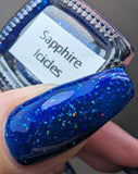 Sapphire Icicles - sapphire blue base with sparkly holographic micro flakes