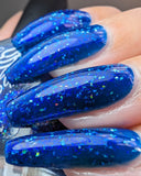 Sapphire Icicles - sapphire blue base with sparkly holographic micro flakes