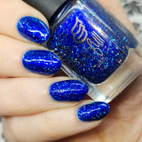 Sapphire Icicles - sapphire blue base with sparkly holographic micro flakes