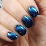 And to all a Good Night - deep blue base with holo flakes and silver magnetic effect