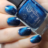 And to all a Good Night - deep blue base with holo flakes and silver magnetic effect