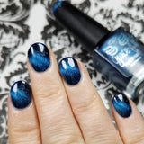 And to all a Good Night - deep blue base with holo flakes and silver magnetic effect