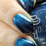 And to all a Good Night - deep blue base with holo flakes and silver magnetic effect