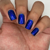 Sapphire Icicles - sapphire blue base with sparkly holographic micro flakes