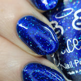 Sapphire Icicles - sapphire blue base with sparkly holographic micro flakes