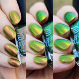 Turning Leaves - super shifter that transforms from yellow-gold, chartreuse, bright light green, and kelly green