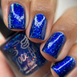 Sapphire Icicles - sapphire blue base with sparkly holographic micro flakes