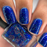 Sapphire Icicles - sapphire blue base with sparkly holographic micro flakes