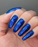 Sapphire Icicles - sapphire blue base with sparkly holographic micro flakes