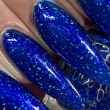 Sapphire Icicles - sapphire blue base with sparkly holographic micro flakes