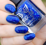 Sapphire Icicles - sapphire blue base with sparkly holographic micro flakes