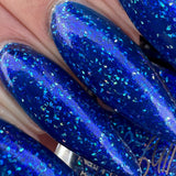 Sapphire Icicles - sapphire blue base with sparkly holographic micro flakes