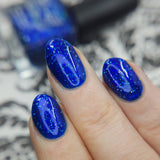 Sapphire Icicles - sapphire blue base with sparkly holographic micro flakes