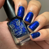 Sapphire Icicles - sapphire blue base with sparkly holographic micro flakes