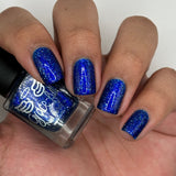 Sapphire Icicles - sapphire blue base with sparkly holographic micro flakes