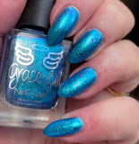 Summer Poolside a pretty turquoise with shimmer and chrome chameleon flakes
