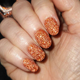 Glittering Lantern -  pumpkin holo reflective glitter