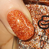 Glittering Lantern -  pumpkin holo reflective glitter