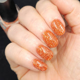 Glittering Lantern -  pumpkin holo reflective glitter