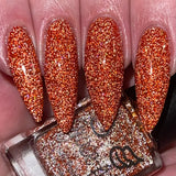 Glittering Lantern -  pumpkin holo reflective glitter