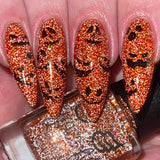 Glittering Lantern -  pumpkin holo reflective glitter