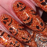 Glittering Lantern -  pumpkin holo reflective glitter