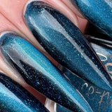 And to all a Good Night - deep blue base with holo flakes and silver magnetic effect