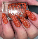 Glittering Lantern -  pumpkin holo reflective glitter