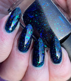 Peace on Earth - blue jelly base with holo flakes and green and blue colour shifting crystal flakes