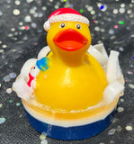 Christmas Rubber Duckies in a soap pond 24