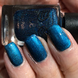 And to all a Good Night - deep blue base with holo flakes and silver magnetic effect