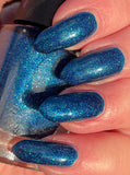 Simply Sapphire A scattered holo Sapphire blue with blue and silver metallic flakes.