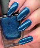 Simply Sapphire A scattered holo Sapphire blue with blue and silver metallic flakes.