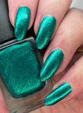 Elegant Emerald - a foil look emerald green packed with green and silver metallic flakes