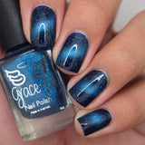 And to all a Good Night - deep blue base with holo flakes and silver magnetic effect