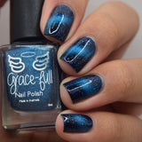 And to all a Good Night - deep blue base with holo flakes and silver magnetic effect