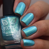 Coastal Christmas- pretty blue/green aurora shimmer