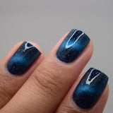 And to all a Good Night - deep blue base with holo flakes and silver magnetic effect