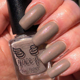Finally on Taupe – a taupe base with an orange aurora shimmer flash