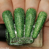 You Have My Bow 2.0 - inspired by Legolas - a lime green base with reflective and super holo microglitter