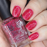 SALE - The Bell Still Rings - a red holo reflective glitter