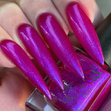 Infinite force is a stunning Aurora shimmer in a vibrant pink/purple