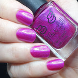 Infinite force is a stunning Aurora shimmer in a vibrant pink/purple