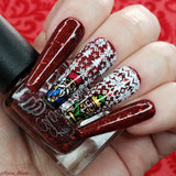 Mulled Wine – a deep red with holo flakes and red metallic flakes