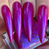 Infinite force is a stunning Aurora shimmer in a vibrant pink/purple